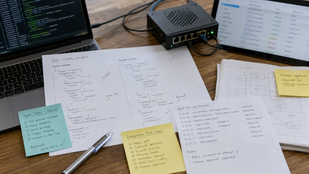 OpenAI agent tool definition and integration review desk